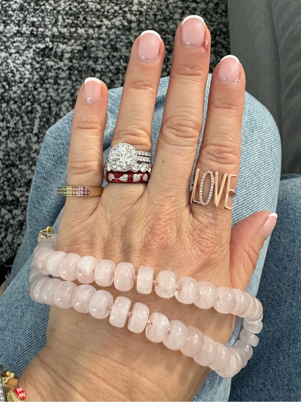 Adina Reyter Blush Pink Gemstone Beaded Necklace 9K Yellow Gold Rose Quartz $398 - Picture 14 of 16